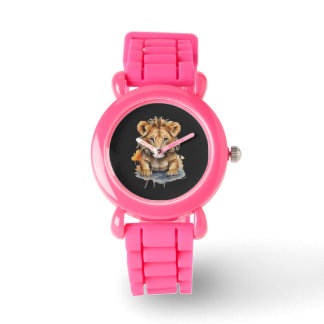 Animal Kingdom - Leeuw - Water Color Art Horloge