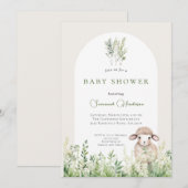 Animal Lamb Forest-Baby shower Kaart (Voorkant / Achterkant)