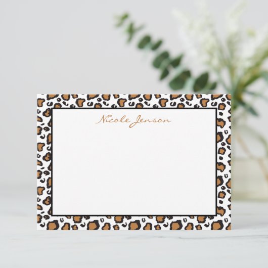 Animal Leopard print - Aangepaste notitiekaarten (Staand voorkant)
