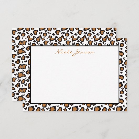 Animal Leopard print - Aangepaste notitiekaarten (Voorkant / Achterkant)