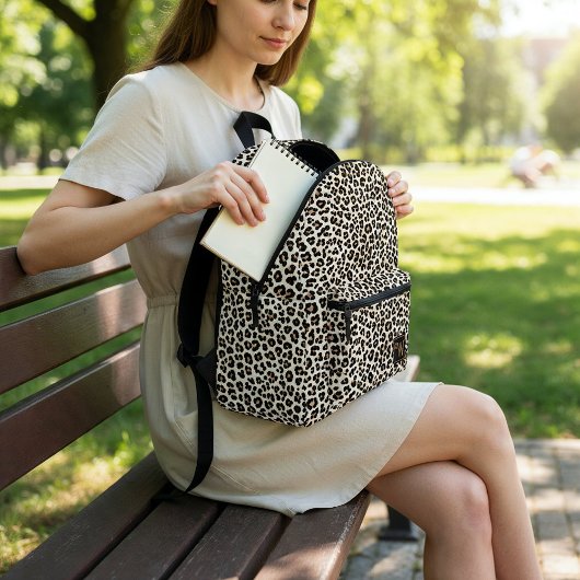 Animal Leopard Skin Fur Brown Printed Personalized Bedrukte Rugzak