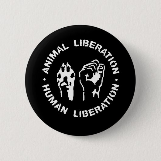 Animal Liberation Human Liberation Ronde Button 5,7 Cm (Voorkant)