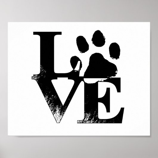 Animal Love Paw Print Poster (Voorkant)