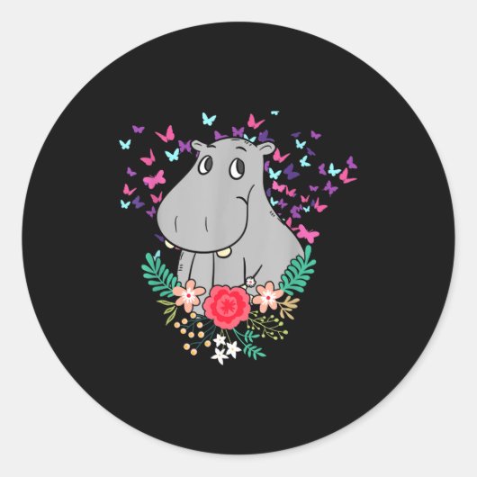 Animal Lover Butterfly Valentines Day Gift Flowers Ronde Sticker (Voorkant)