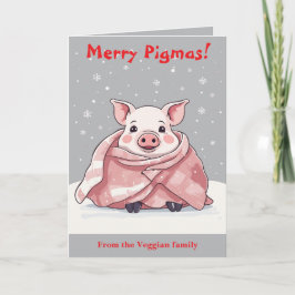 Animal Lover Christmas Cute Pig Wrapped In A Blank Kaart