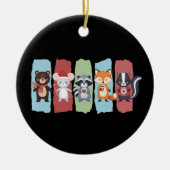 Animal Lover Christmas Raccoon Opossum Winter  Keramisch Ornament (Voorkant)