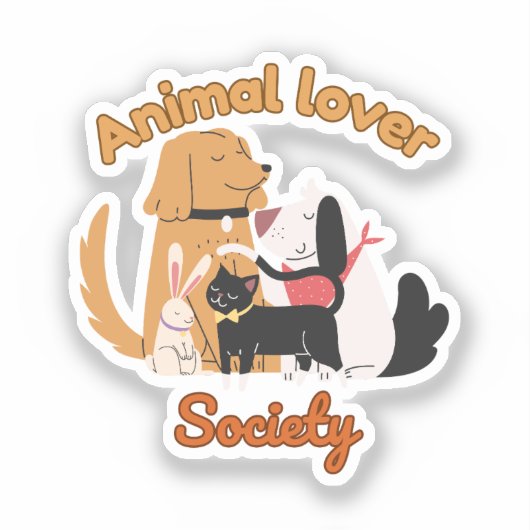 Animal Lover Society for Pet lover sticker (Voorkant)