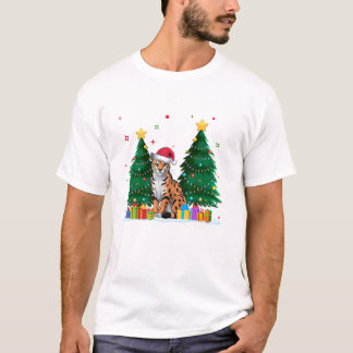 Animal Lovers Ocelot Santa T-shirt