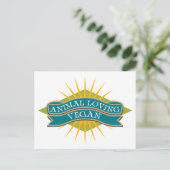 Animal Loving Vegan Briefkaart (Staand voorkant)