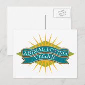Animal Loving Vegan Briefkaart (Voorkant / Achterkant)