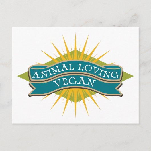 Animal Loving Vegan Briefkaart (Voorkant)