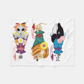 Animal megaphone ... fish, cat, girl (remake) fleece deken (Voorkant (Horizontaal))