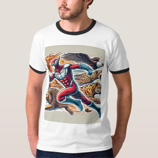 Animal Mimicry Superhero T-Shirt – Laat de Pow los (Voorkant)