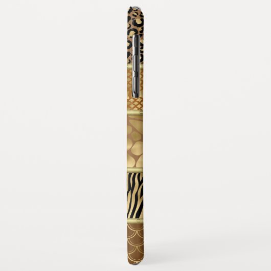 Animal Mixed Gold Zebra Giraffe Snake Skins Case-Mate iPhone Case (Achterkant/links)