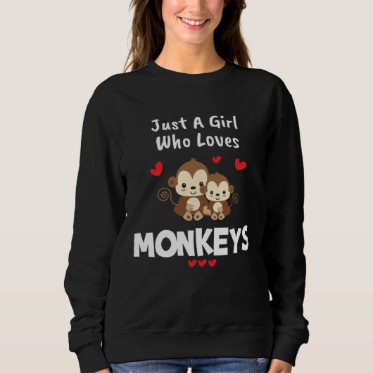 Animal Monkey  Women Girls Love Monkeys Trui (Voorkant)
