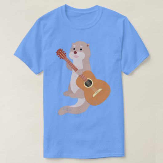 Animal Music Lover Guitarist Otter T-shirt (Design voorkant)