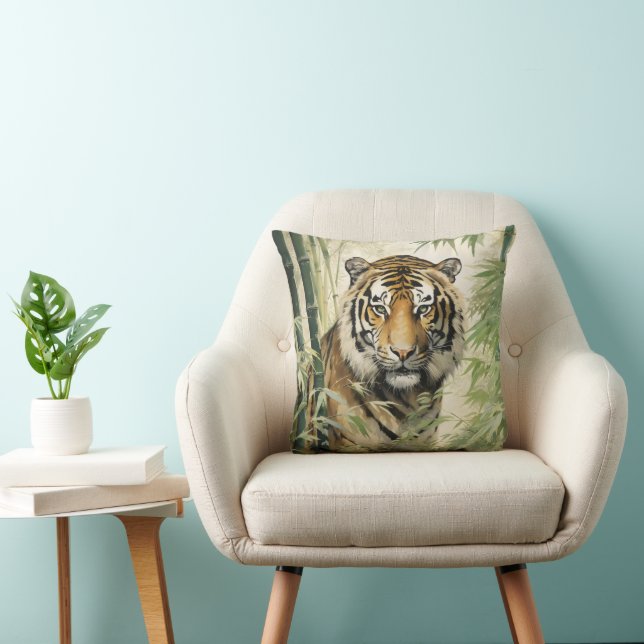 Animal Natuur Tiger Bamboo Kussen (Stoel)