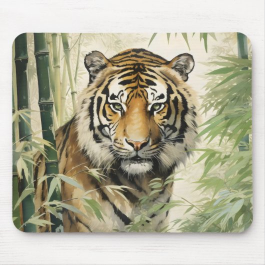 Animal Natuur Tiger Bamboo Muismat (Voorkant)