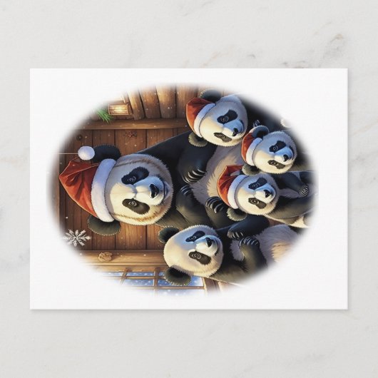 Animal PANDA Christmas Briefkaart (Voorkant)