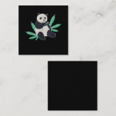 Animal Panda Weed Stoner Gift Vierkante Visitekaartje (Voorkant / Achterkant)