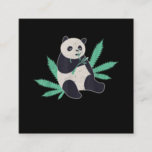 Animal Panda Weed Stoner Gift Vierkante Visitekaartje (Voorkant)