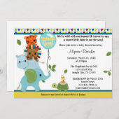 Animal Parade Baby shower Invitation APK #2 Kaart (Voorkant / Achterkant)