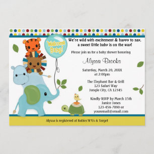 Animal Parade Baby shower Invitation APK #2 Kaart