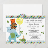 Animal Parade Baby shower Invitation APK #3 Kaart (Voorkant / Achterkant)