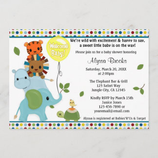 Animal Parade Baby shower Invitation APK #3 Kaart