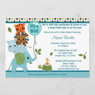 Animal Parade Baby shower Invitation elephant APK Kaart