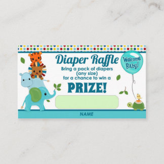 Animal Parade Baby shower LUIER RAFFLE TICKETS Informatiekaartje