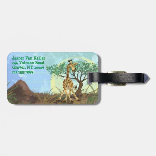 Animal Parade Giraffe Bagagelabel (Achterkant horizontaal)