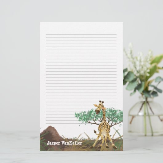 Animal Parade Giraffe Briefpapier (Staand voorkant)