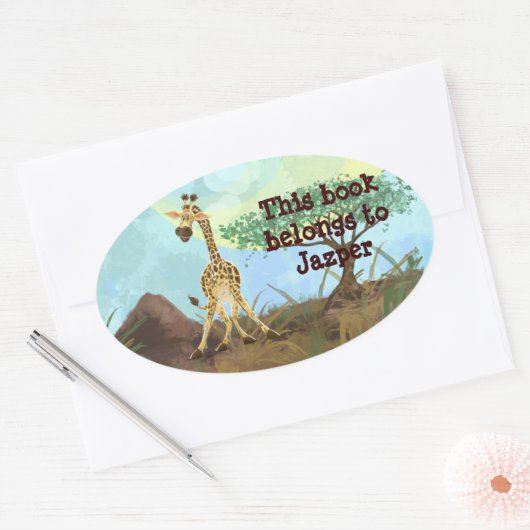 Animal Parade Giraffe Ovale Sticker (Envelop)