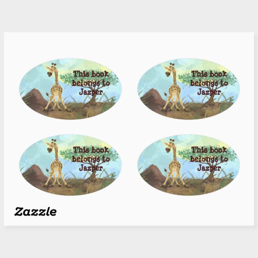 Animal Parade Giraffe Ovale Sticker (Vel)
