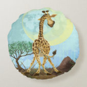 Animal Parade Giraffe Rond Kussen (Achterkant)