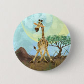 Animal Parade Giraffe Ronde Button 5,7 Cm (Voorkant)