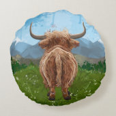 Animal Parade Highland Koe Rond Kussen (Achterkant)