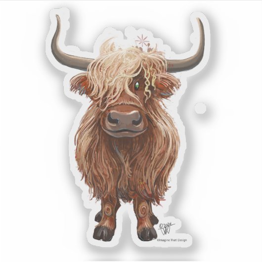 Animal Parade Highland Koe Sticker (Voorkant)