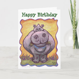 Animal Parade Hippopotamus Happy Birthday Kaart
