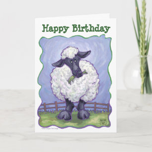 Animal Parade Sheep Art Happy Birthday Card Kaart