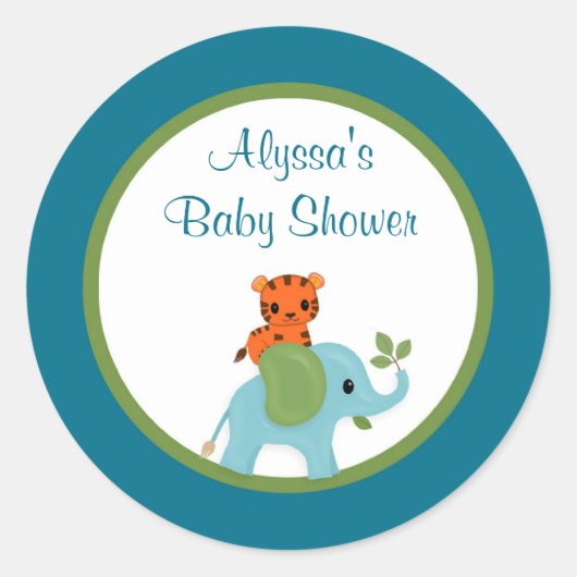 Animal Parade ZOO Baby shower sticker APK#2 tijger (Voorkant)
