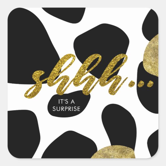 Animal Pattern Gold Surprise Birthday Sticker (Voorkant)