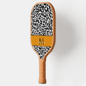 Animal Pattern Monogrammen Name Black White Sports Pickleball Paddle (Links)