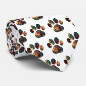 Animal Paw Pet Silhouette Thanksgiving Wit Stropdas (Opgerold)