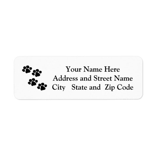 Animal Paw Prints Label (Voorkant)