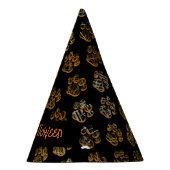 Animal Paw Silhouet Happy Halloween Zwart Feesthoedjes (Rechts)