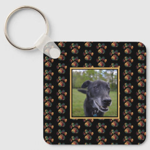 Animal Paw Silhouet Thanksgiving Zwart Foto Sleutelhanger