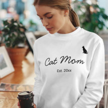 Animal Pet Lover Black Script Personalized Cat Mom