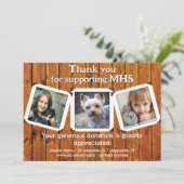 Animal Photos Donation Thank You Shelter Cards Kaart (Staand voorkant)